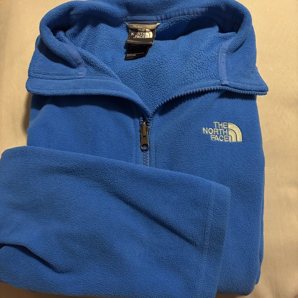 The North Face Blue Fleece with Yellow Logo
